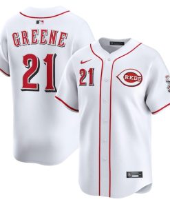 Hunter Greene Cincinnati Reds Nike Home Limited Player Jersey - White