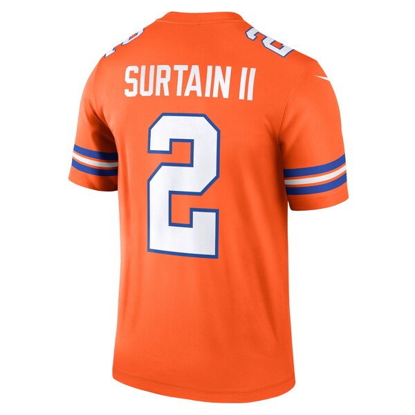Patrick Surtain II Denver Broncos Nike Mile High Collection 1977 Throwback Player Legend Jersey - Orange - Image 3