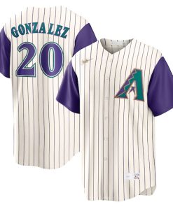 Luis Gonzalez Arizona Diamondbacks Nike Alternate Cooperstown Collection Player Jersey - Cream/Purple