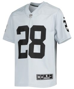 Alternative view of Josh Jacobs Las Vegas Raiders Nike Youth Inverted Team Game Jersey - Silver