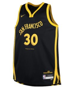 Alternative view of Stephen Curry Golden State Warriors Nike Youth  Swingman Replica Jersey - City Edition - Black