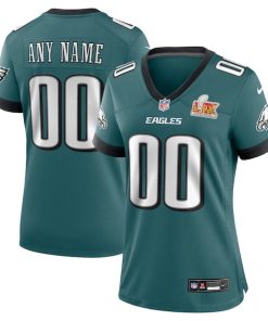 Philadelphia Eagles Nike Women's Super Bowl LIX Custom Game Jersey - Midnight Green