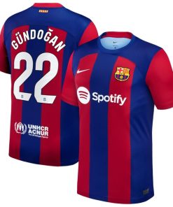 Ilkay G¨¹ndogan Barcelona Nike 2023/24 Home Stadium Replica Player Jersey - Royal/Aqua/White
