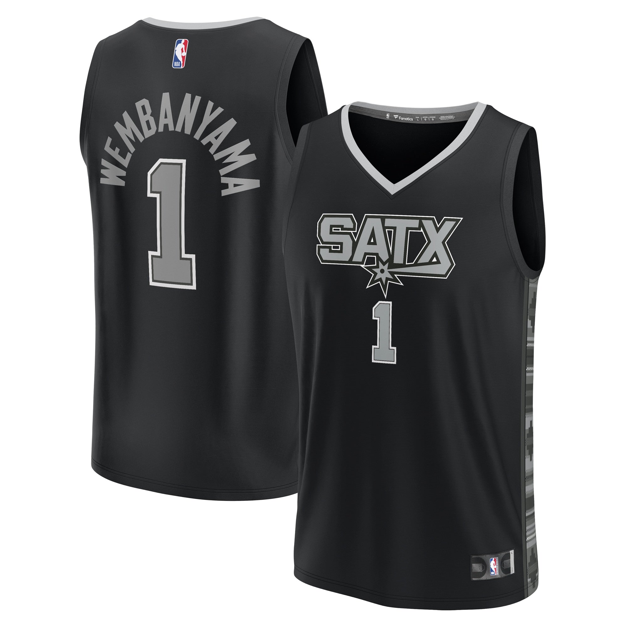 Victor Wembanyama San Antonio Spurs Fast Break Replica Player Jersey - Association Edition - White/Black - Image 5