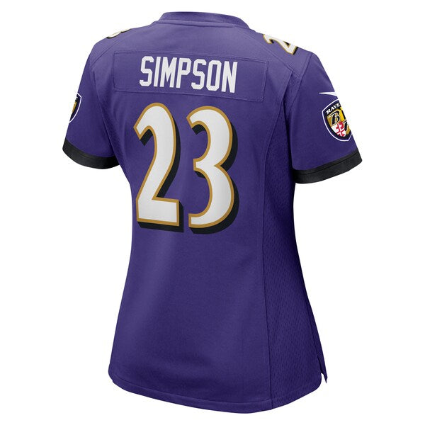 Trenton Simpson Baltimore Ravens Nike Women's Game Jersey - Purple - Image 3