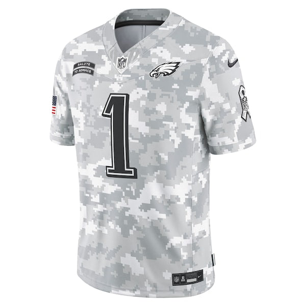 Jalen Hurts Philadelphia Eagles Nike 2024 Salute to Service Limited Jersey - Arctic Camo - Image 2