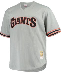 Alternative view of Will Clark San Francisco Giants Big & Tall Cooperstown Collection Mesh Batting Practice Jersey - Gray