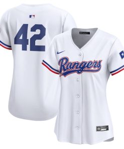 Texas Rangers Nike Women's 2024 Jackie Robinson Day Home Limited Jersey?¨C White