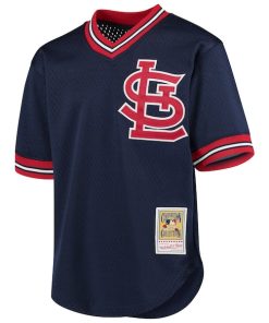 Alternative view of Ozzie Smith St. Louis Cardinals Youth Cooperstown Collection Mesh Batting Practice Jersey - Navy