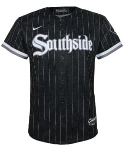 Alternative view of Eloy Jimenez Chicago White Sox Nike Youth City Connect Replica Player Jersey - Black