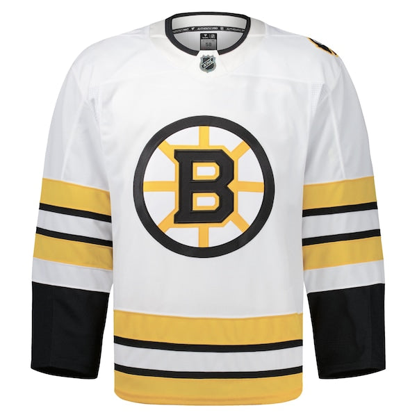 Boston Bruins Away Authentic Pro Jersey - White/Black - Image 3
