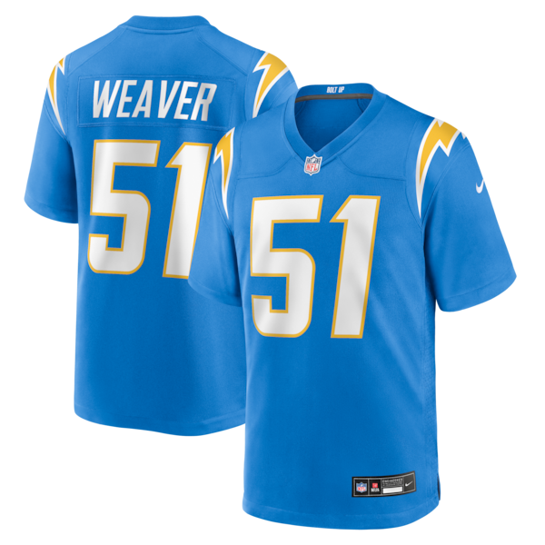 Rashad Weaver Los Angeles Chargers Nike Team Game Jersey - Powder Blue