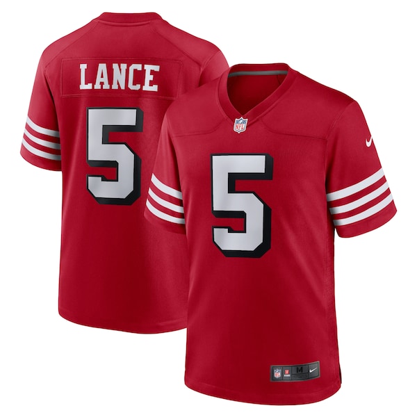 Trey Lance San Francisco 49ers Nike Alternate Game Jersey - Scarlet/Scarlet - Image 2