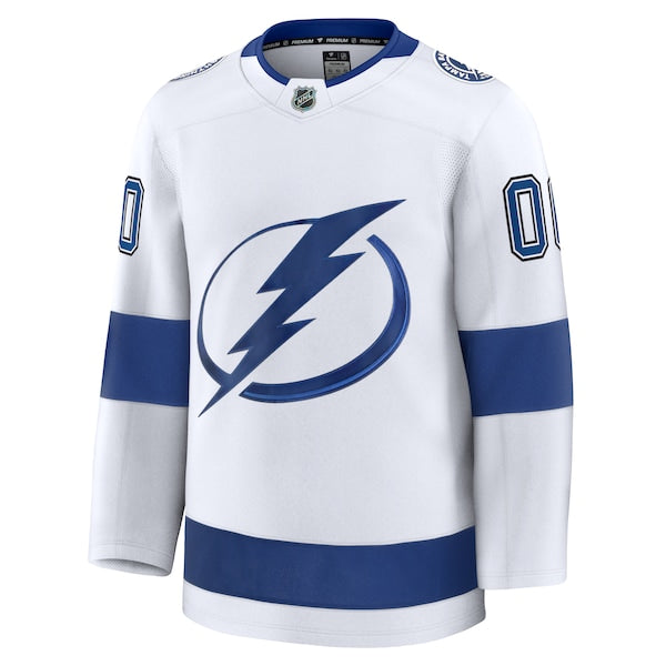 Tampa Bay Lightning Away Premium Custom Jersey - White/Black/Blue - Image 3