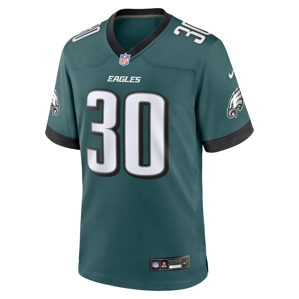 Jihaad Campbell Philadelphia Eagles Nike 2025 NFL Draft First Round Pick No. 32 Game Jersey - Midnight Green - Image 2