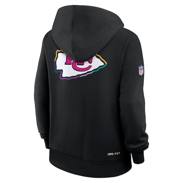 Kansas City Chiefs Nike Women's 2025 NFL Crucial Catch Sideline Standard Issue Dri-FIT Hoodie - Black - Image 3