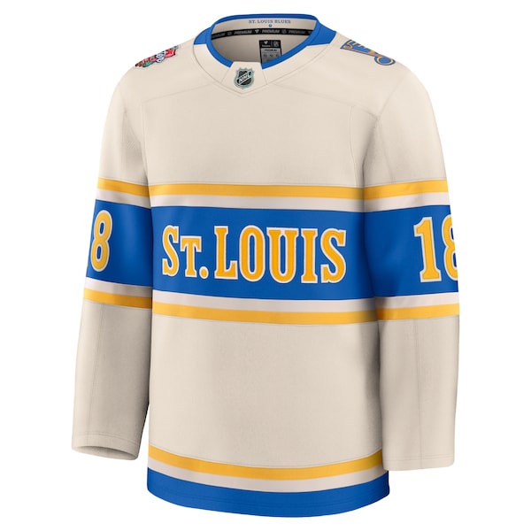 Robert Thomas St. Louis Blues 2025 NHL Winter Classic Premium Player Jersey - Cream - Image 2