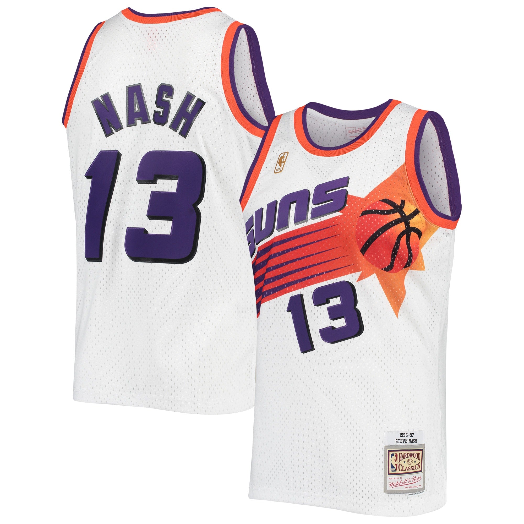 Steve Nash Phoenix Suns 2001/02 Hardwood Classics Swingman Jersey - Purple/White - Image 5