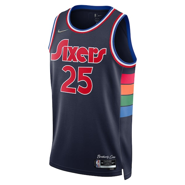 Ben Simmons Philadelphia 76ers Nike 2021/22 Swingman Jersey - City Edition - Navy - Image 2