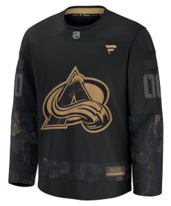Alternative view of Colorado Avalanche  2024 Military Appreciation Personalized Long Sleeve Practice Jersey - Black