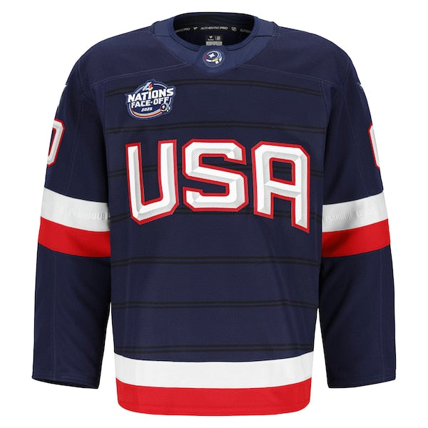 USA 2025 4 Nations Face-Off Authentic Pro Custom Jersey - Navy - Image 2