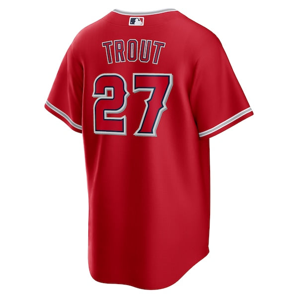 Mike Trout Los Angeles Angels Nike Alternate Replica Player Name Jersey - Red/Silver/White - Image 4
