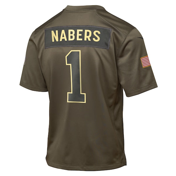 Malik Nabers New York Giants Nike Youth 2025 Salute to Service Game Jersey - Olive - Image 3