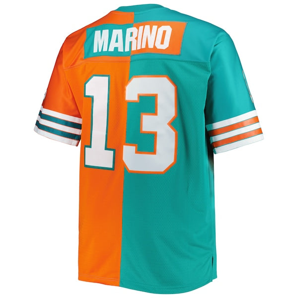 Dan Marino Miami Dolphins Big & Tall Split Legacy Retired Player Replica Jersey - Aqua/Orange - Image 3
