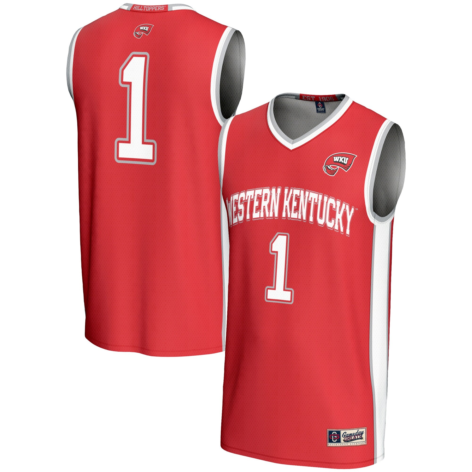 #1 Western Kentucky Hilltoppers GameDay Greats Youth Lightweight Basketball Jersey - White/Red/Black - Image 6