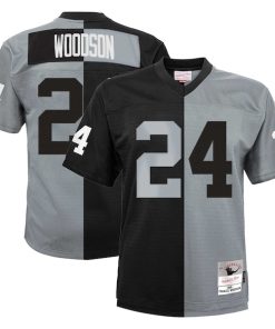 Charles Woodson Las Vegas Raiders Youth Split Legacy Jersey - Black/Silver