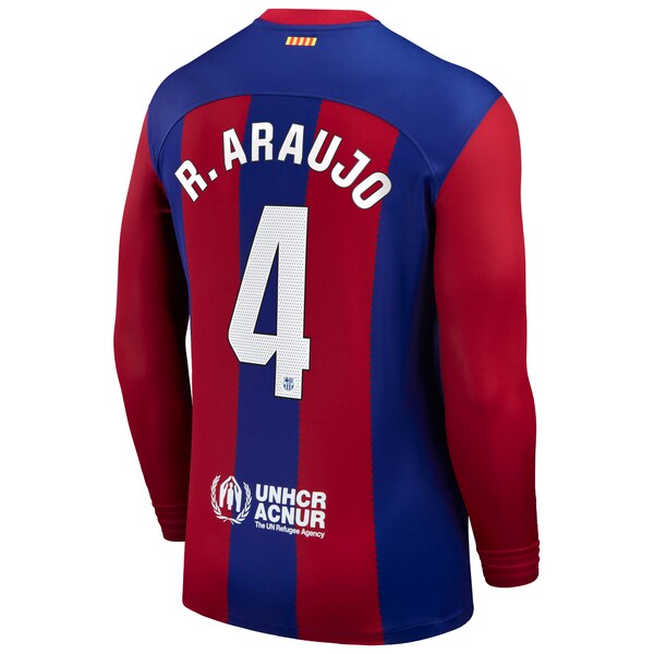Ronald Araujo Barcelona Nike 2023/24 Home Replica Long Sleeve Jersey - Royal - Image 3