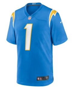 Alternative view of Number 1 Dad Los Angeles Chargers Nike Game Jersey - Powder Blue