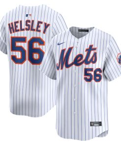Alternative view of Ryan Helsley New York Mets Nike Home Limited Player Jersey - White/Black