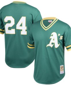 Rickey Henderson Oakland Athletics Cooperstown Collection Big & Tall Mesh Batting Practice Jersey - Green
