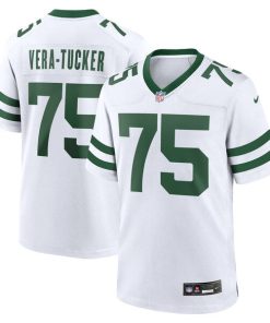Alijah Vera-Tucker New York Jets Nike Legacy Player Game Jersey - White/Kelly Green
