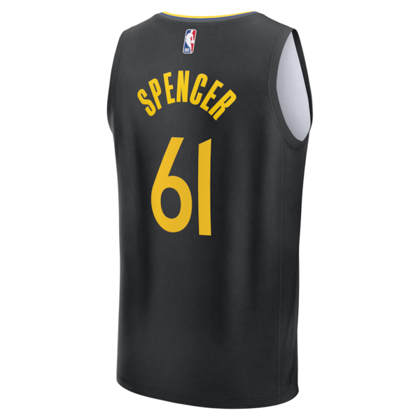 Pat Spencer Golden State Warriors Fast Break Replica Player Jersey - Statement Edition - Black - Image 3