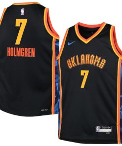 Chet Holmgren Oklahoma City Thunder Nike Youth 2024/25 Swingman Player Jersey - City Edition - Black