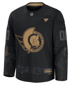 Alternative view of Ottawa Senators  2024 Military Appreciation Personalized Long Sleeve Practice Jersey - Black