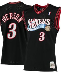 Allen Iverson Philadelphia 76ers 2000/01 Hardwood Classics Swingman Jersey - Black