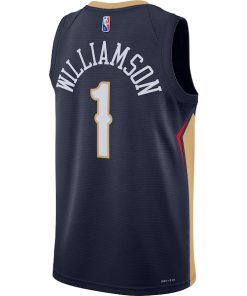 Alternative view of Zion Williamson New Orleans Pelicans Nike 2021/22 Diamond Swingman Jersey - Icon Edition - Navy