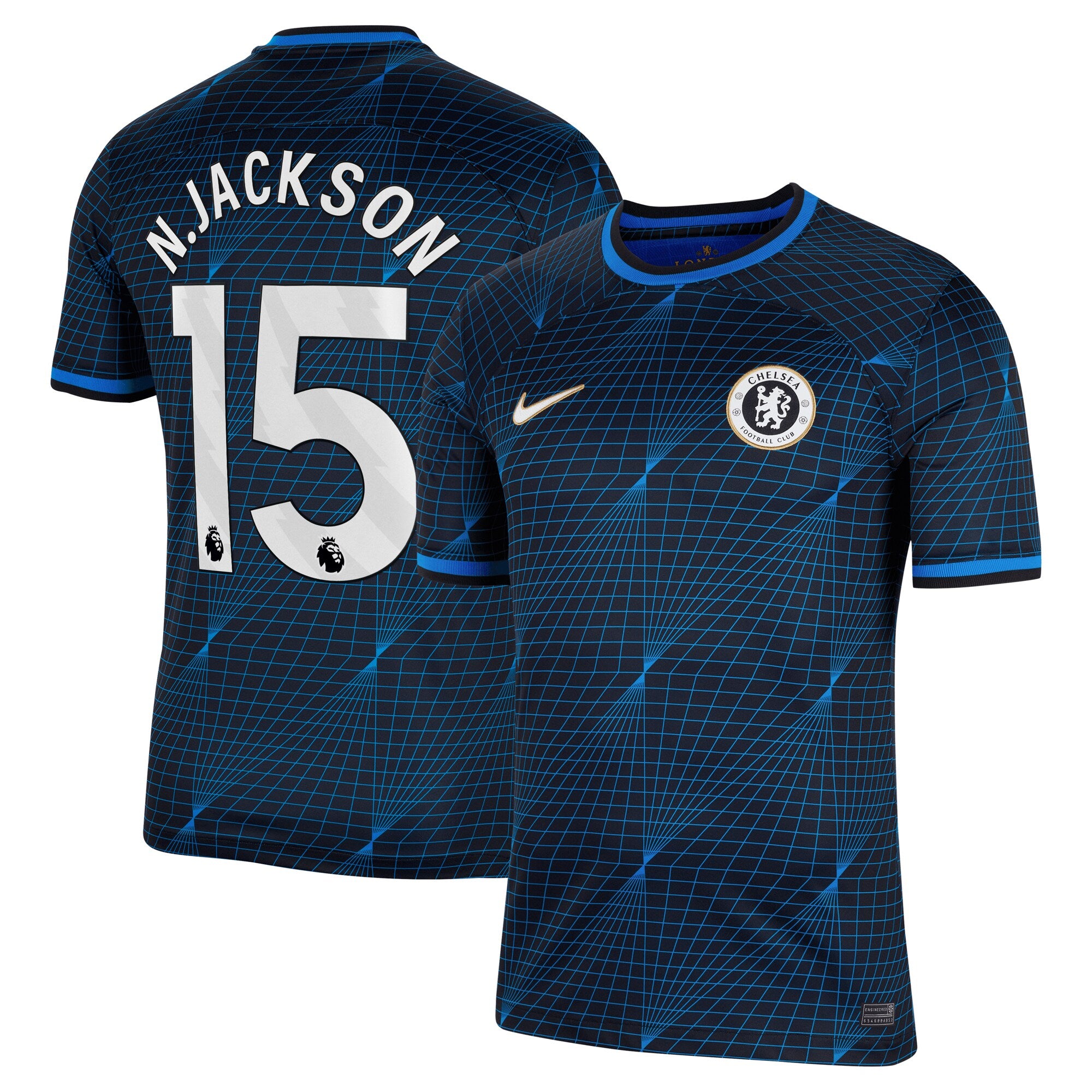 Nicolas Jackson Chelsea Nike 2023/24 Third Stadium Replica Player Jersey - Mint/Blue/Navy - Image 8