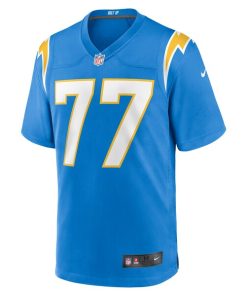 Alternative view of Zion Johnson Los Angeles Chargers Nike Player Game Jersey - Powder Blue