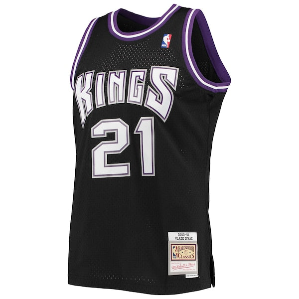 Vlade Divac Sacramento Kings 2000/01 Hardwood Classics Swingman Jersey - Black - Image 2
