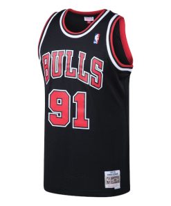 Alternative view of Dennis Rodman Chicago Bulls  1997/98 Hardwood Classics Swingman Jersey - Black