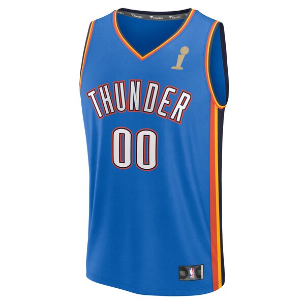 Oklahoma City Thunder 2025 NBA Finals Champions Fast Break Replica Custom Jersey - Blue - Icon Edition - Image 2