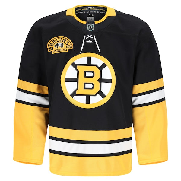 Boston Bruins 100th Anniversary Authentic Pro Jersey - Black - Image 2
