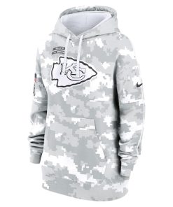 Alternative view of Kansas City Chiefs Nike Women's 2024 Salute To Service Club Fleece Pullover Hoodie - Arctic Camo