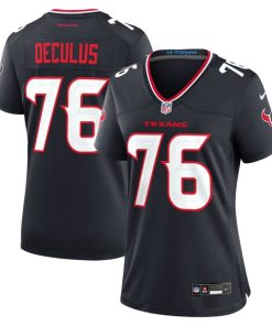 Alternative view of Austin Deculus Houston Texans Nike Women's Team Game Jersey -  Navy