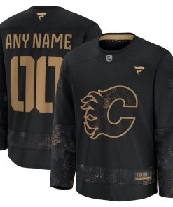 Calgary Flames  2024 Military Appreciation Personalized Long Sleeve Practice Jersey - Black