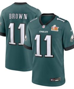 A.J. Brown Philadelphia Eagles Nike Super Bowl LIX Game Player Jersey - Midnight Green